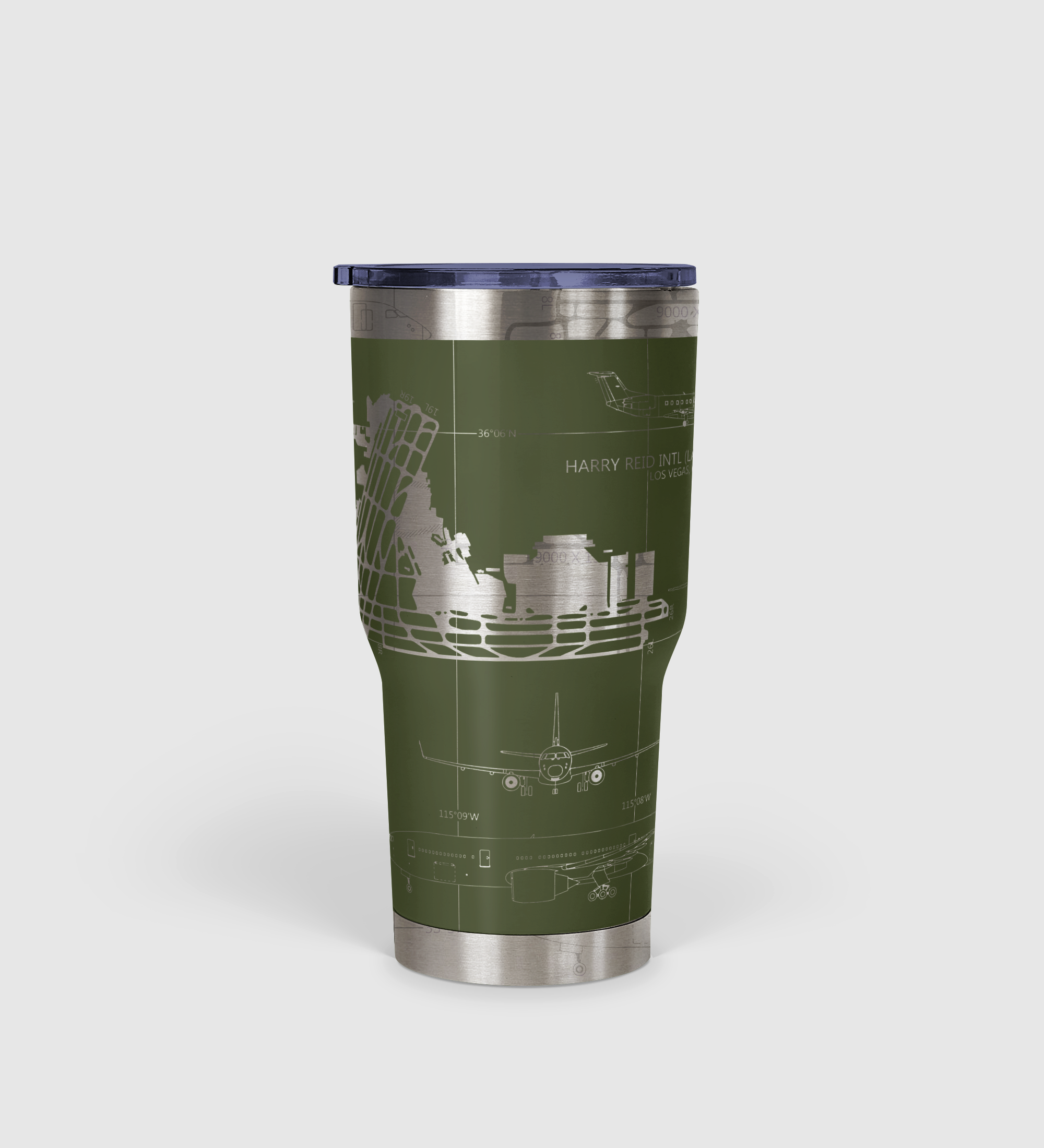 Las Vegas Harry Reid International (LAS) Airport Diagram Tumbler 30oz