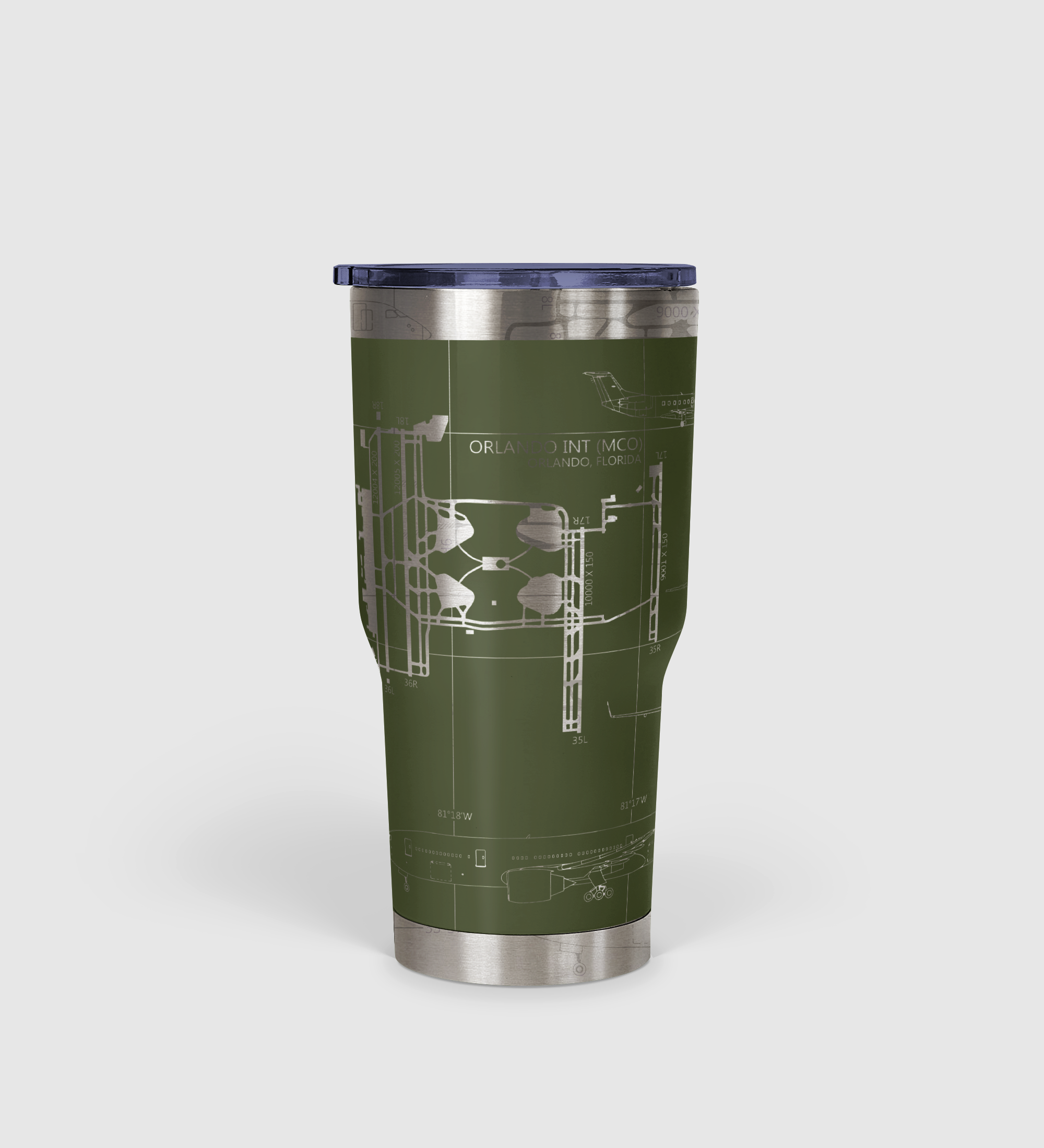 Orlando INTL (MCO) Airport Diagram Tumbler 30oz