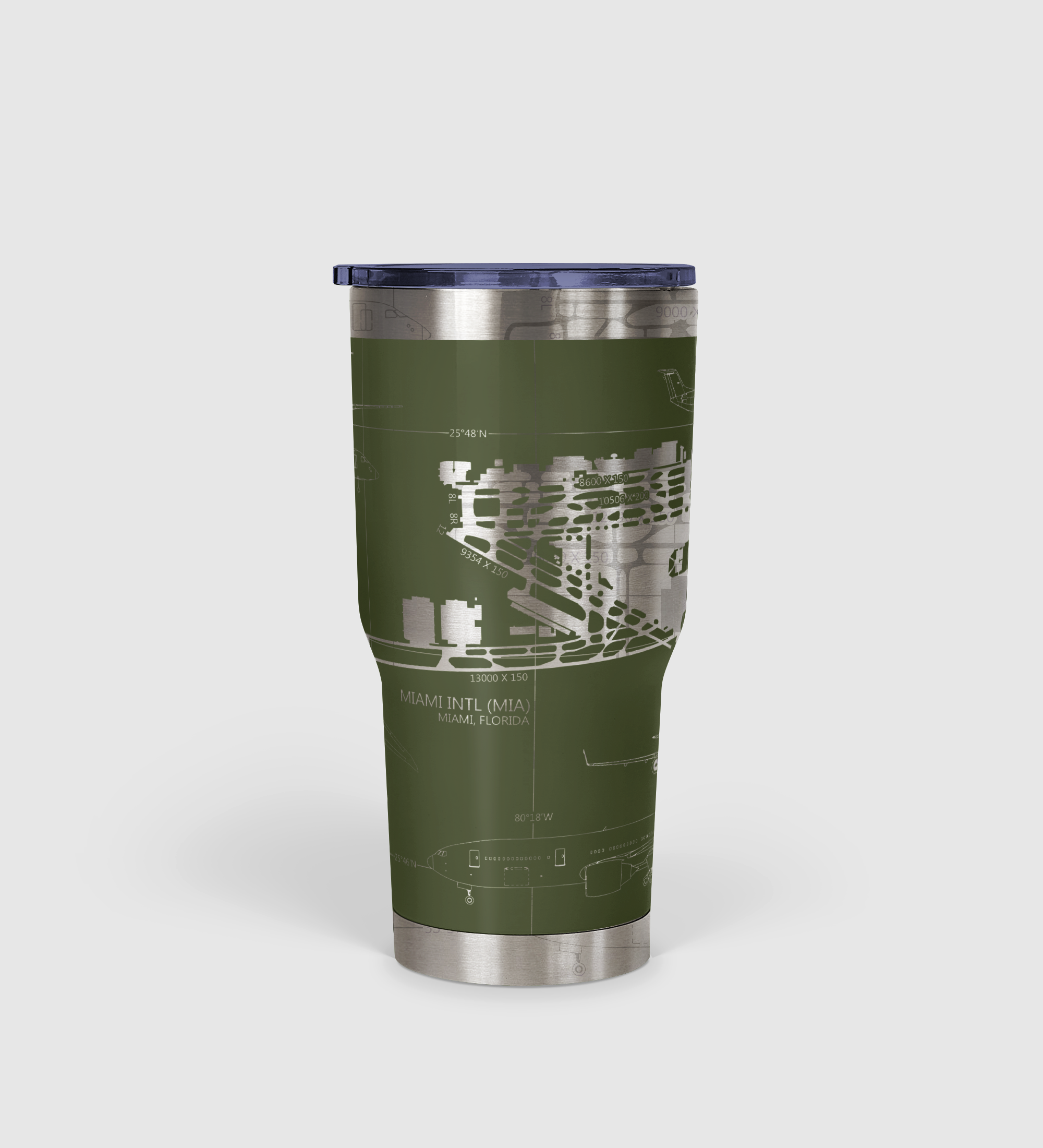 Miami INTL (MIA) Airport Diagram Tumbler 30oz