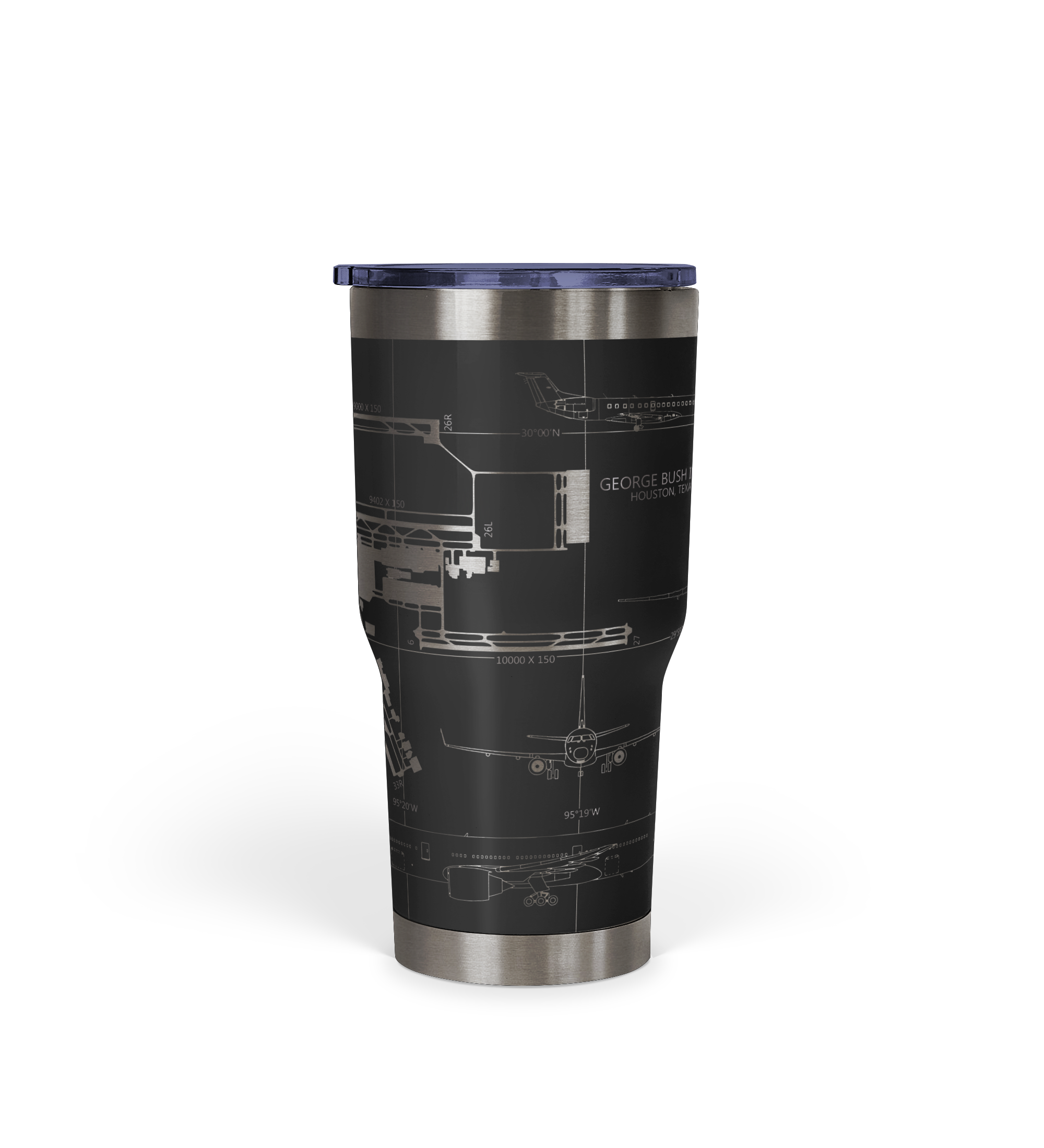 George Bush Intercontinental (IAH) Airport Diagram Tumbler 30oz