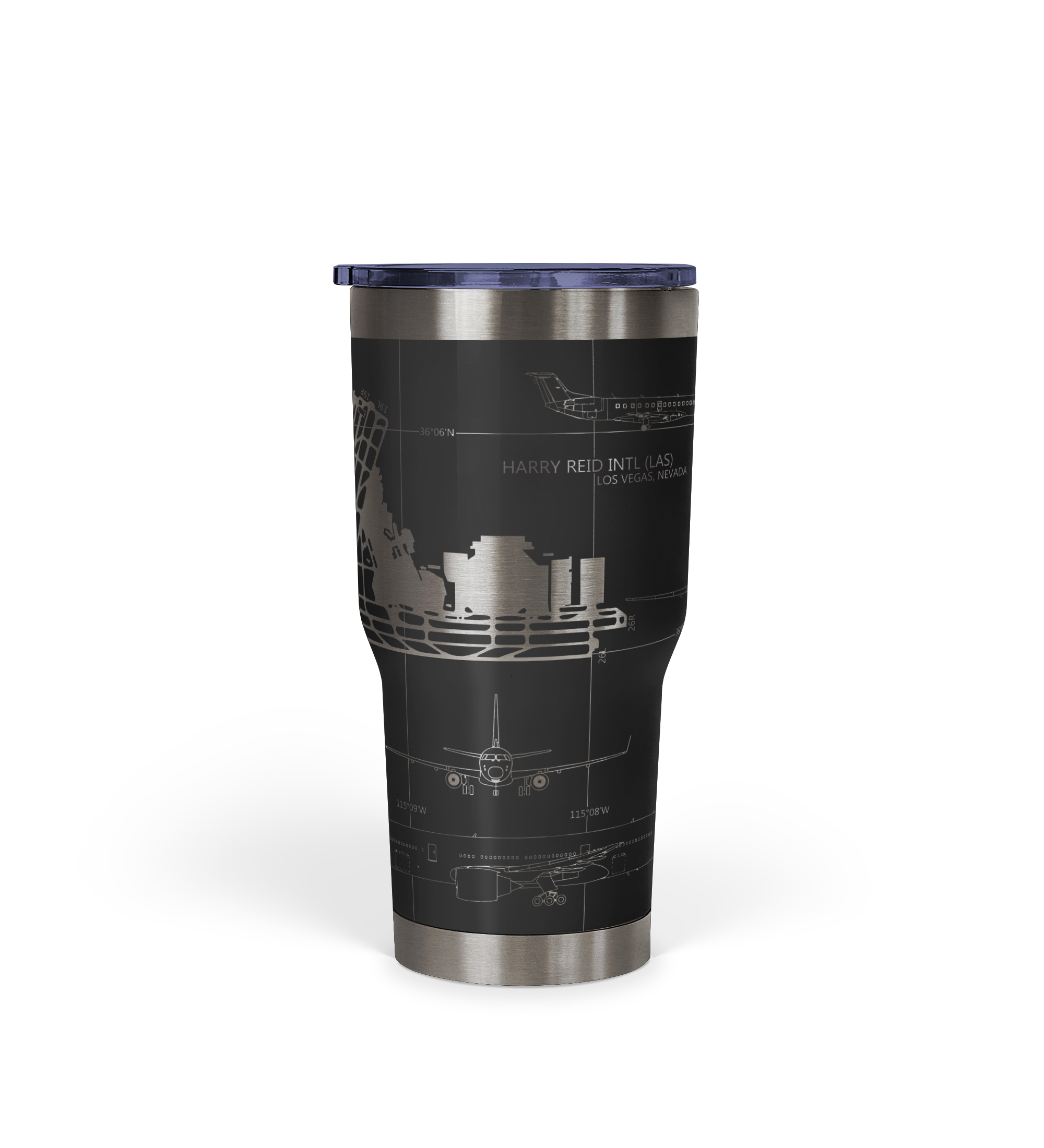 Las Vegas Harry Reid International (LAS) Airport Diagram Tumbler 30oz