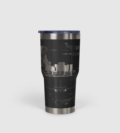 Las Vegas Harry Reid International (LAS) Airport Diagram Tumbler 30oz