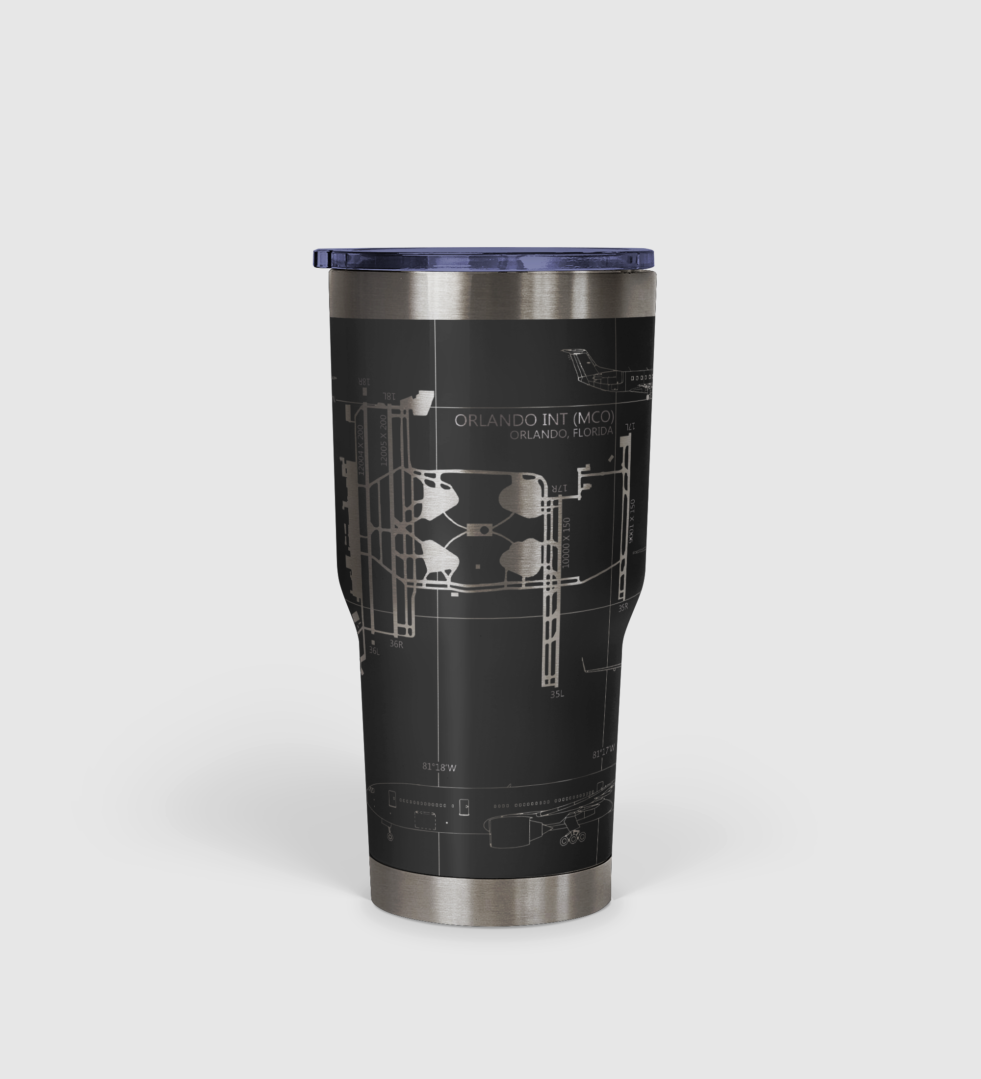 Orlando INTL (MCO) Airport Diagram Tumbler 30oz