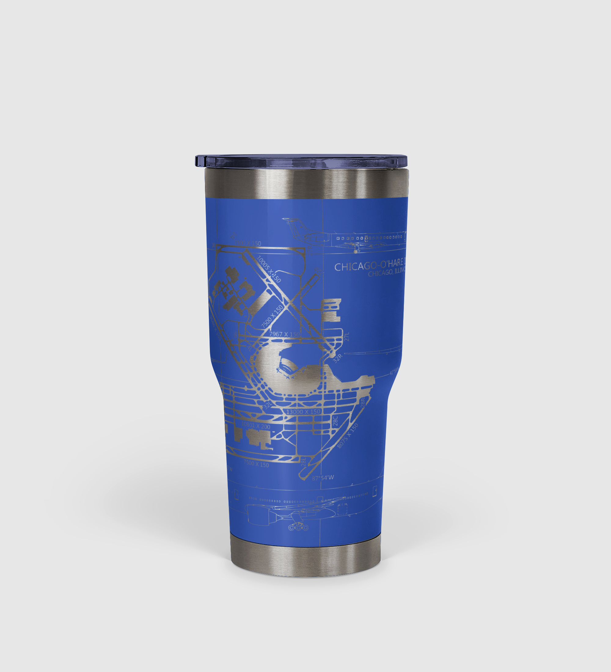 Chicago O'hare (ORD) Airport Diagram Tumbler 30oz