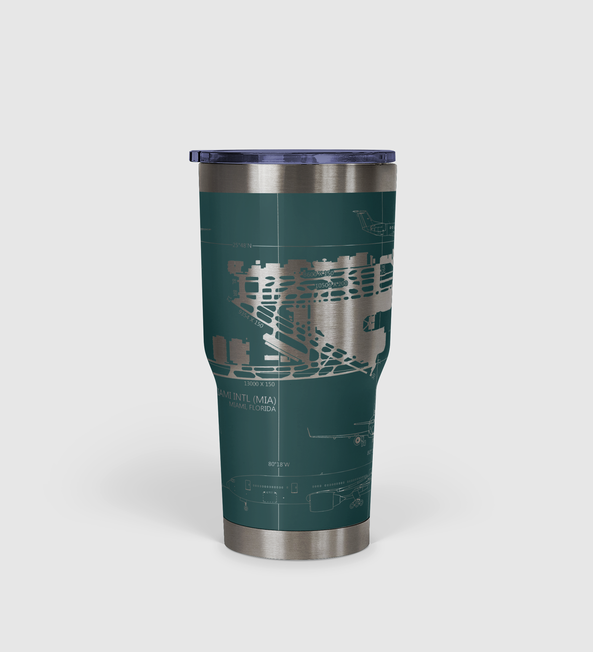 Miami INTL (MIA) Airport Diagram Tumbler 30oz