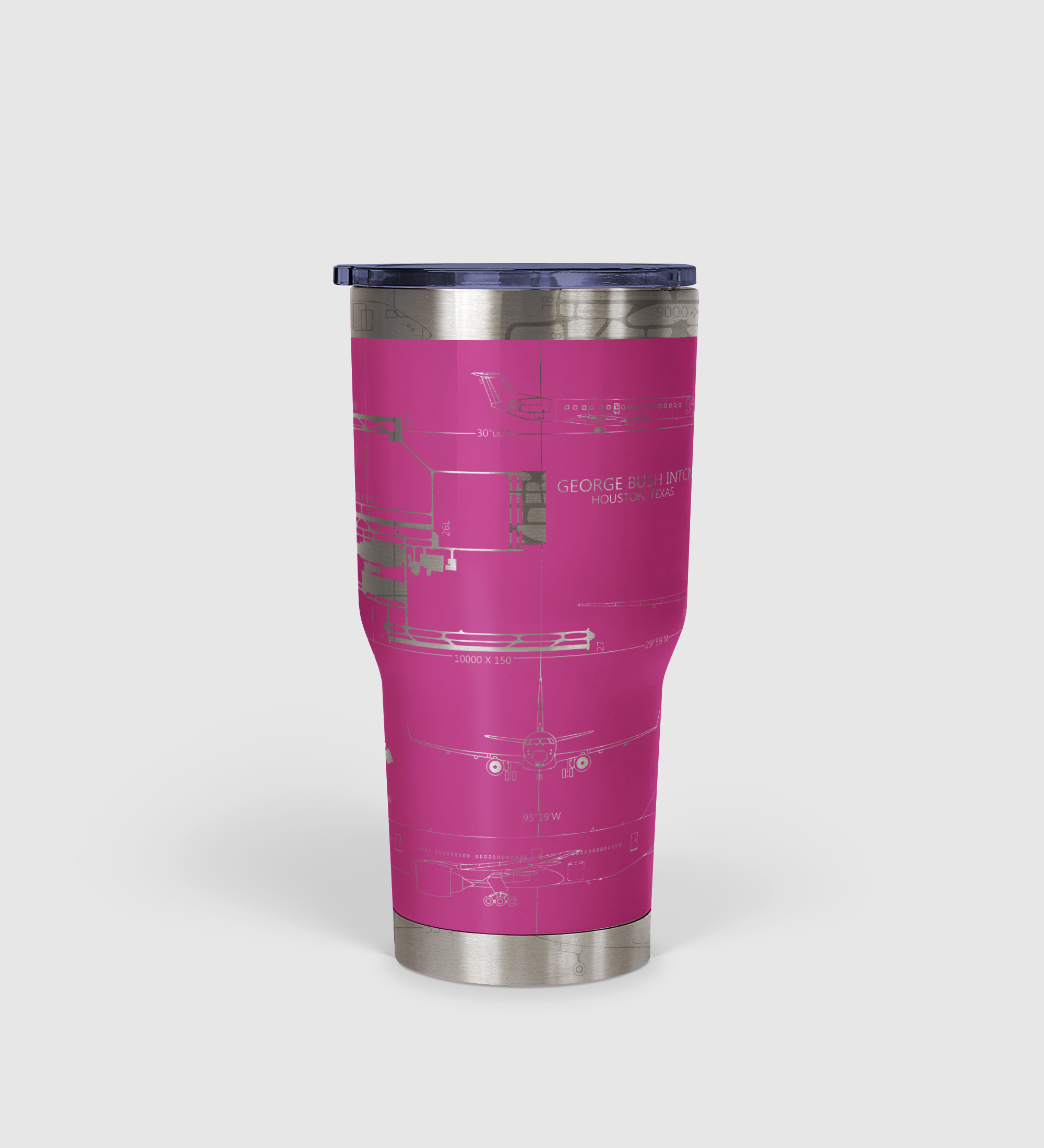 George Bush Intercontinental (IAH) Airport Diagram Tumbler 30oz