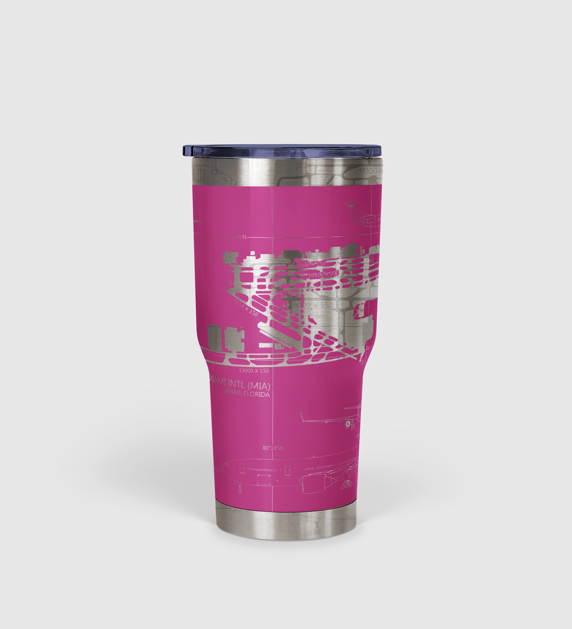 Miami INTL (MIA) Airport Diagram Tumbler 30oz