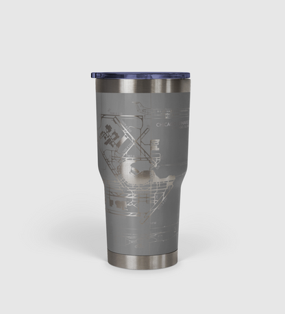 Chicago O'hare (ORD) Airport Diagram Tumbler 30oz