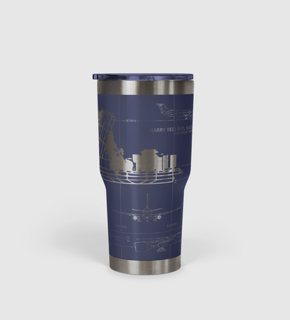 Las Vegas Harry Reid International (LAS) Airport Diagram Tumbler 30oz