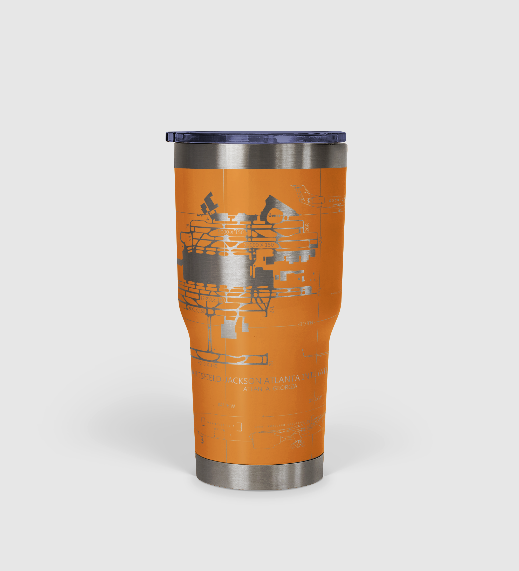 Hartsfield–Jackson Atlanta International (ATL) Airport Diagram Tumbler 30oz