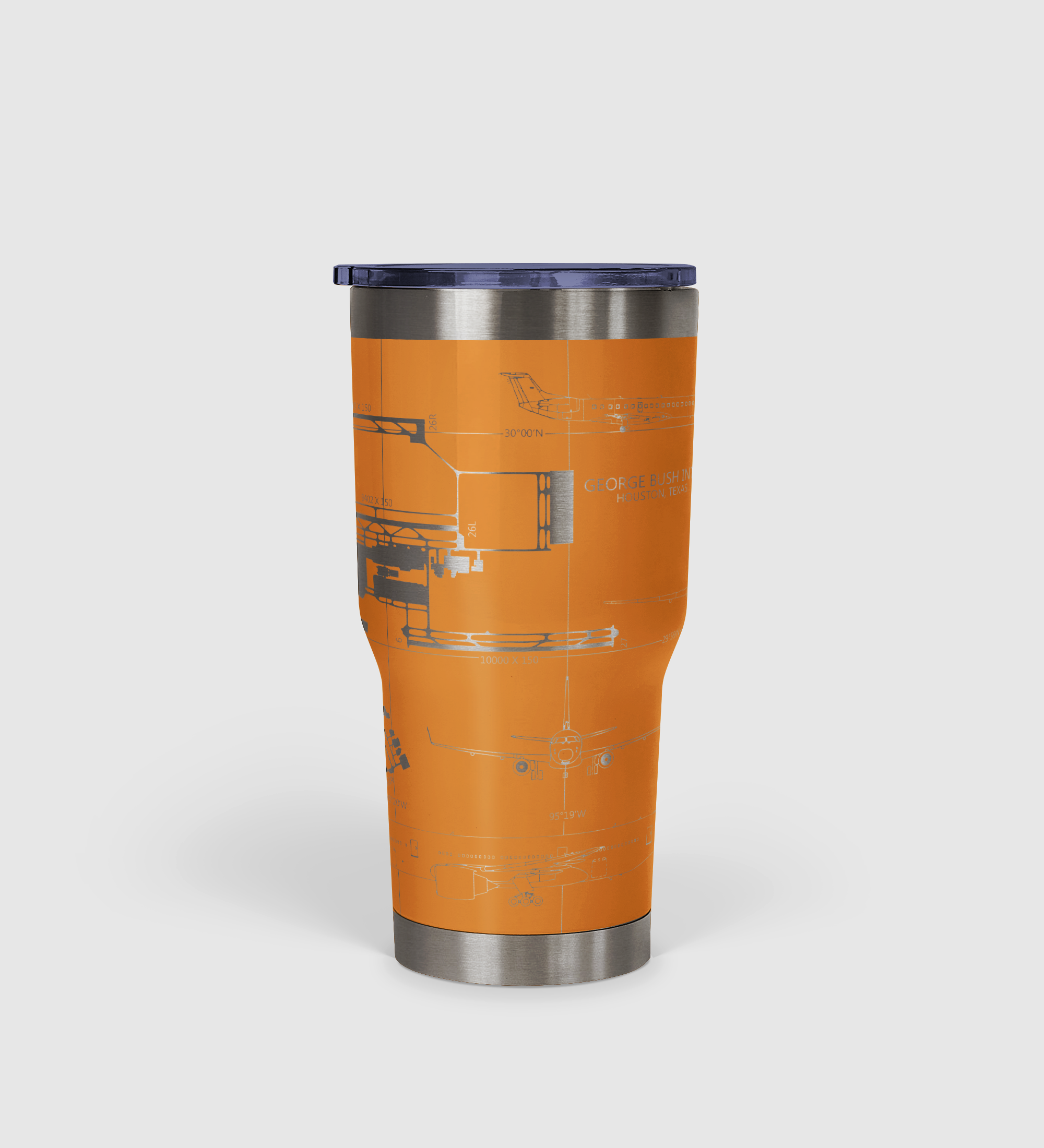 George Bush Intercontinental (IAH) Airport Diagram Tumbler 30oz