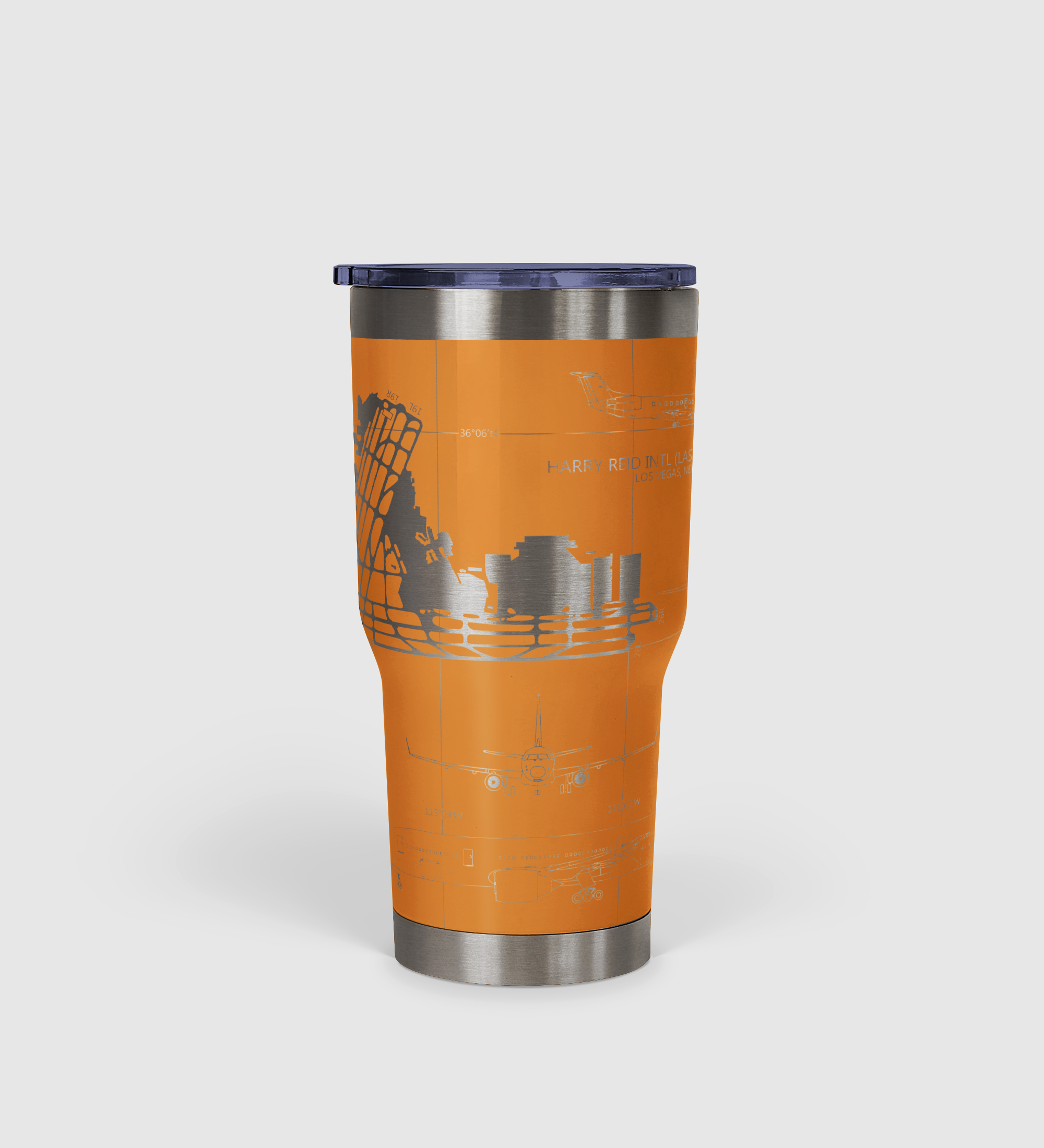 Las Vegas Harry Reid International (LAS) Airport Diagram Tumbler 30oz