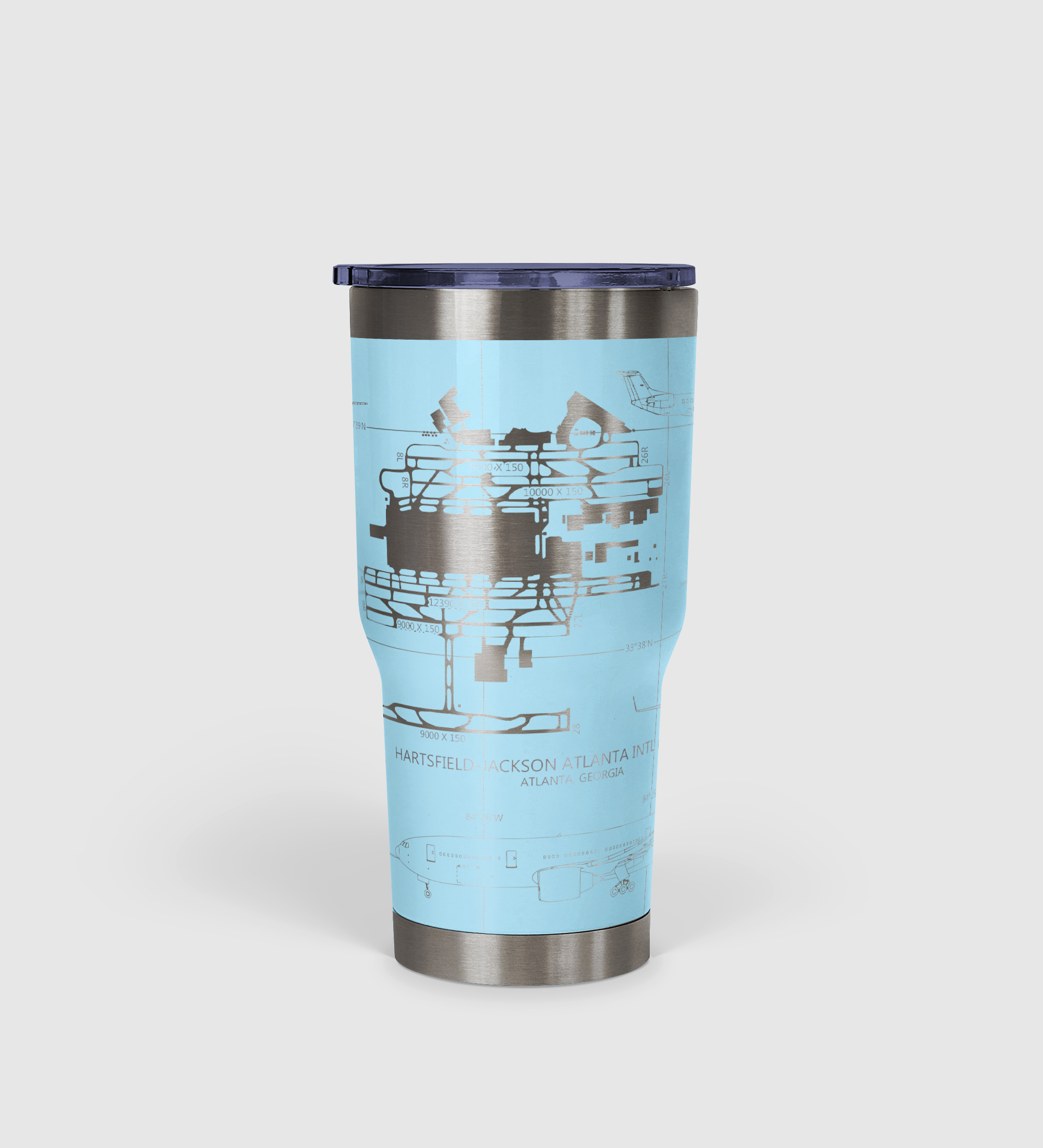 Hartsfield–Jackson Atlanta International (ATL) Airport Diagram Tumbler 30oz