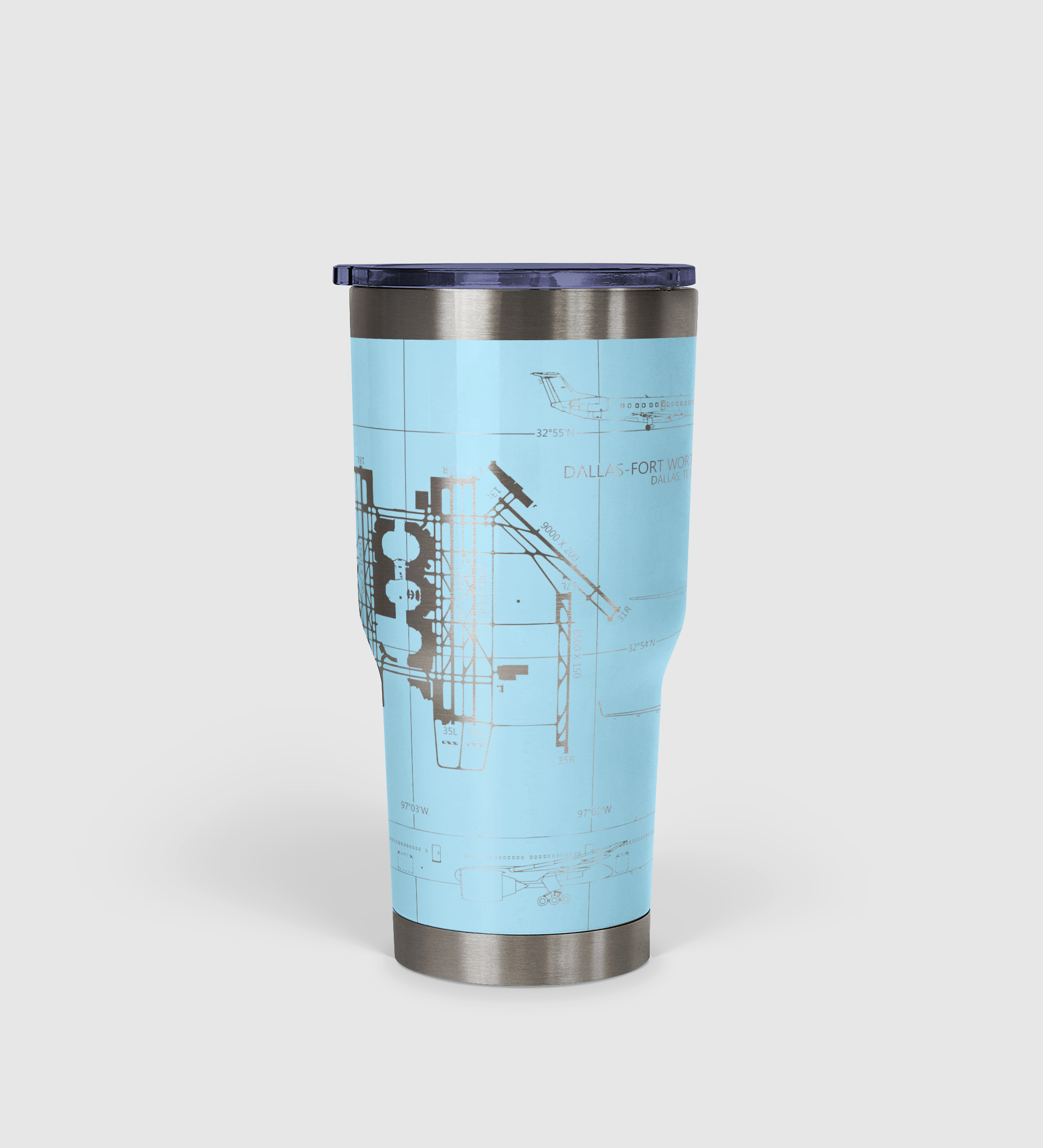 Dallas-Fort Worth International (DFW) Airport Diagram Tumbler 30oz