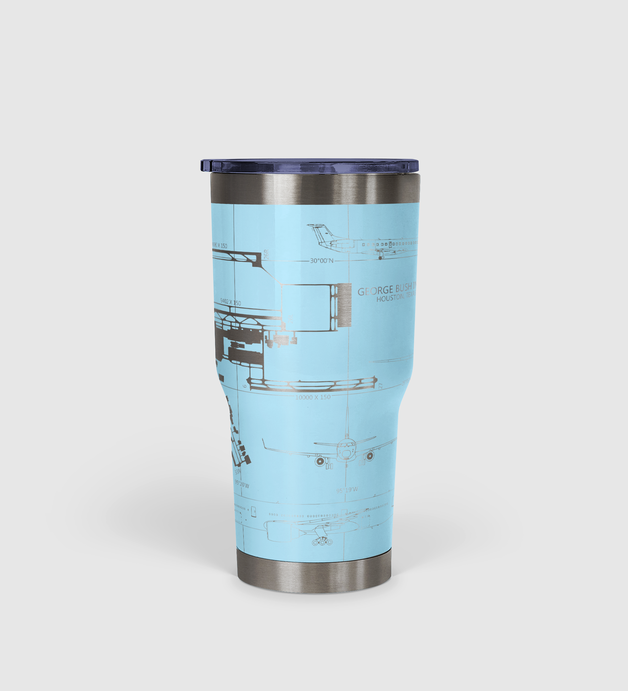 George Bush Intercontinental (IAH) Airport Diagram Tumbler 30oz