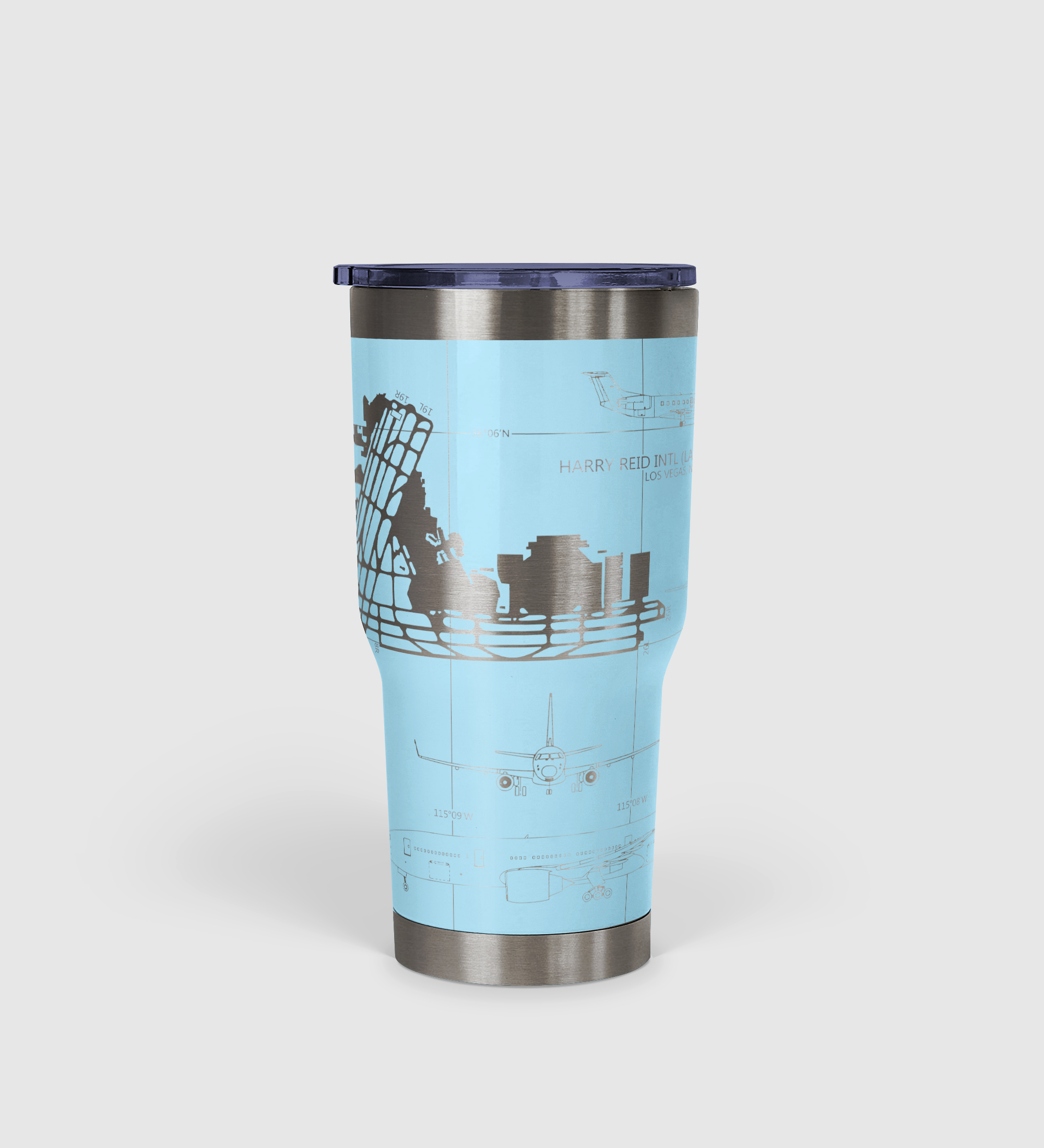 Las Vegas Harry Reid International (LAS) Airport Diagram Tumbler 30oz