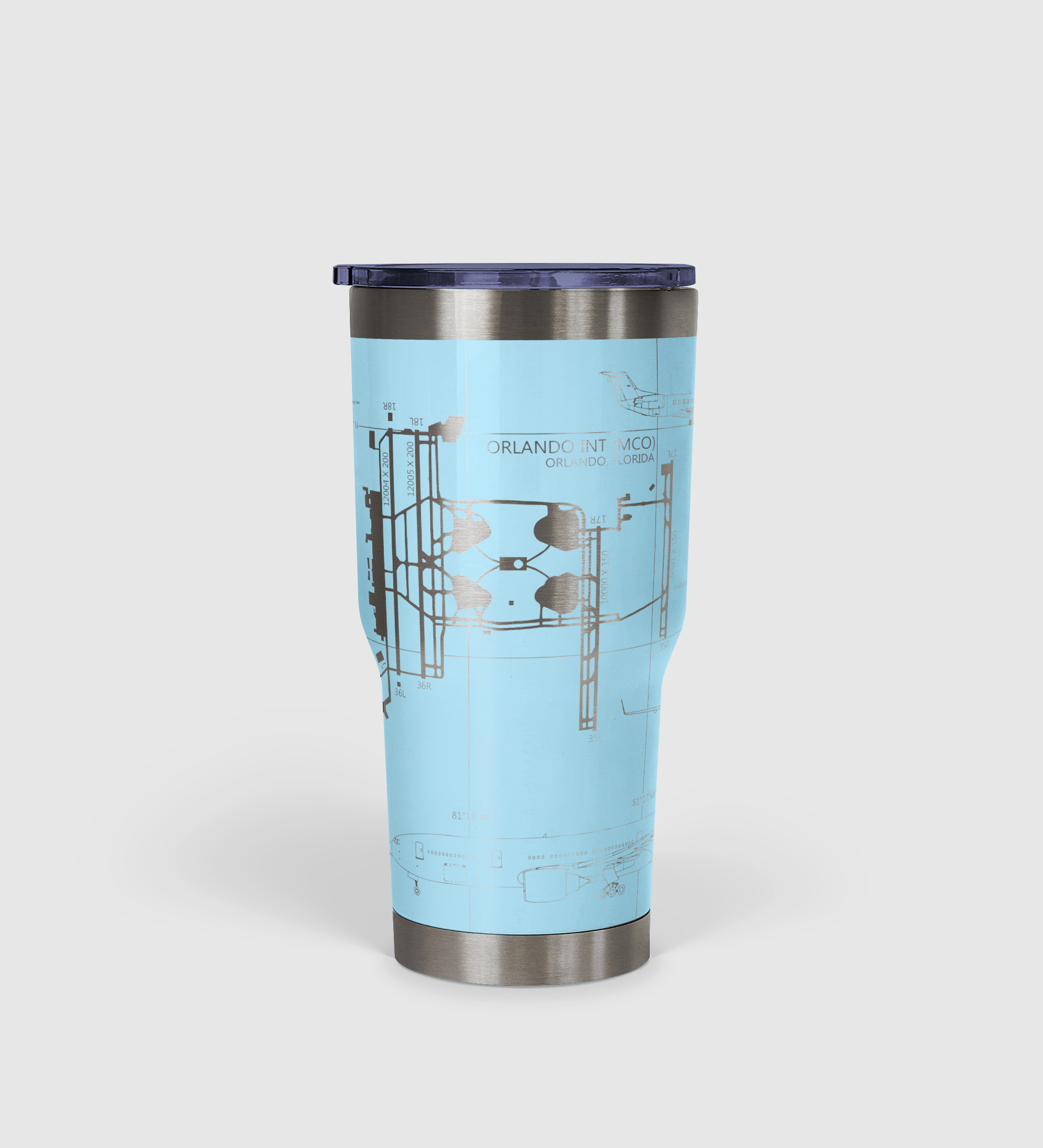 Orlando INTL (MCO) Airport Diagram Tumbler 30oz