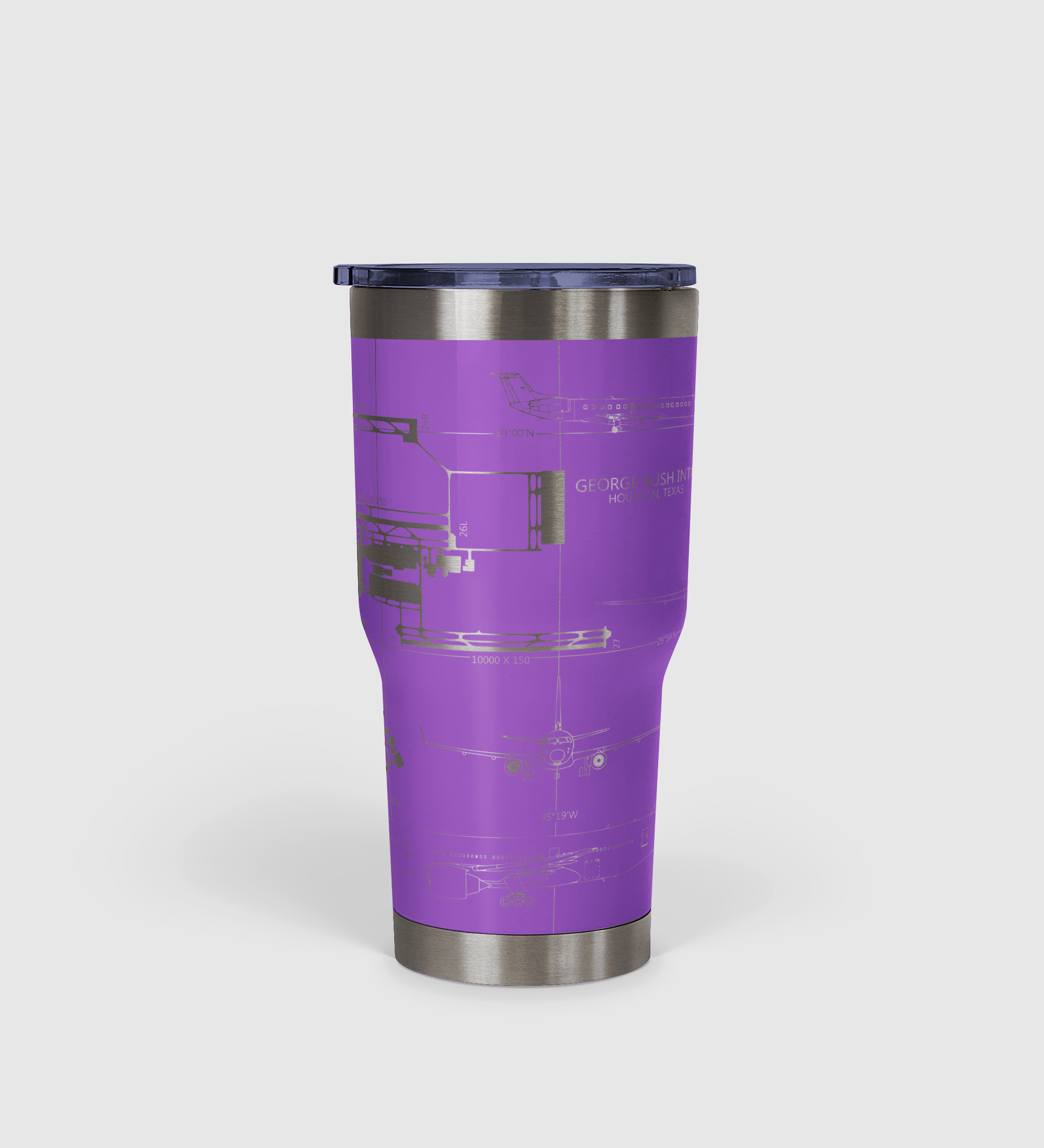 George Bush Intercontinental (IAH) Airport Diagram Tumbler 30oz