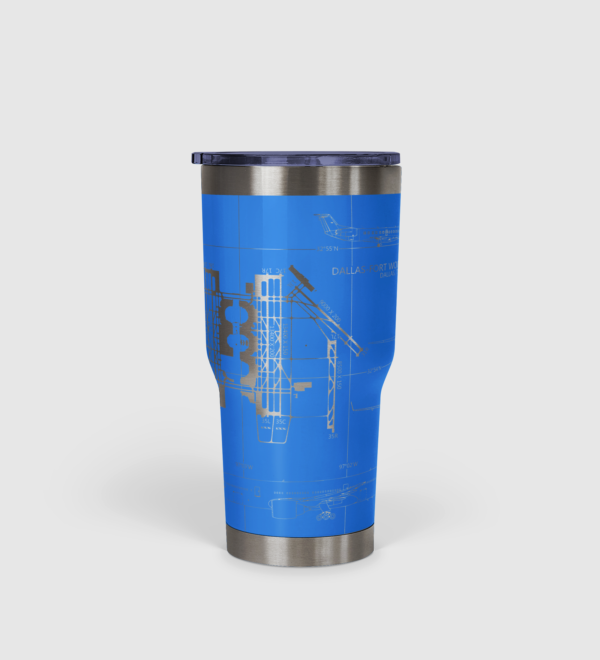 Dallas-Fort Worth International (DFW) Airport Diagram Tumbler 30oz