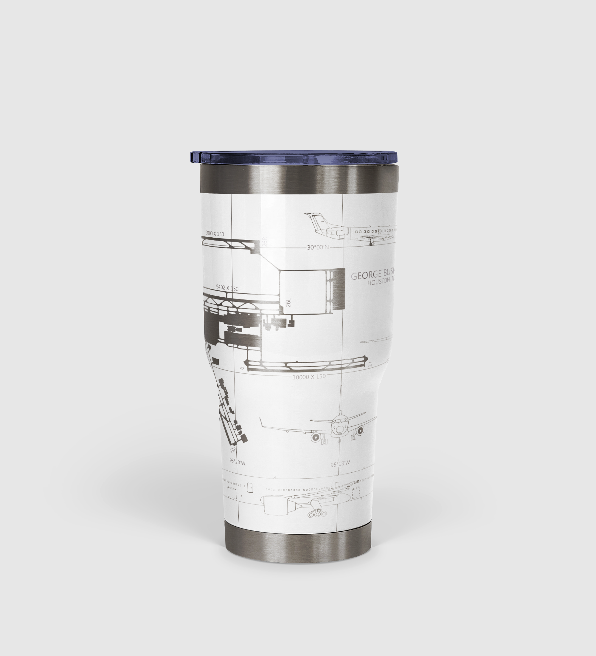 George Bush Intercontinental (IAH) Airport Diagram Tumbler 30oz