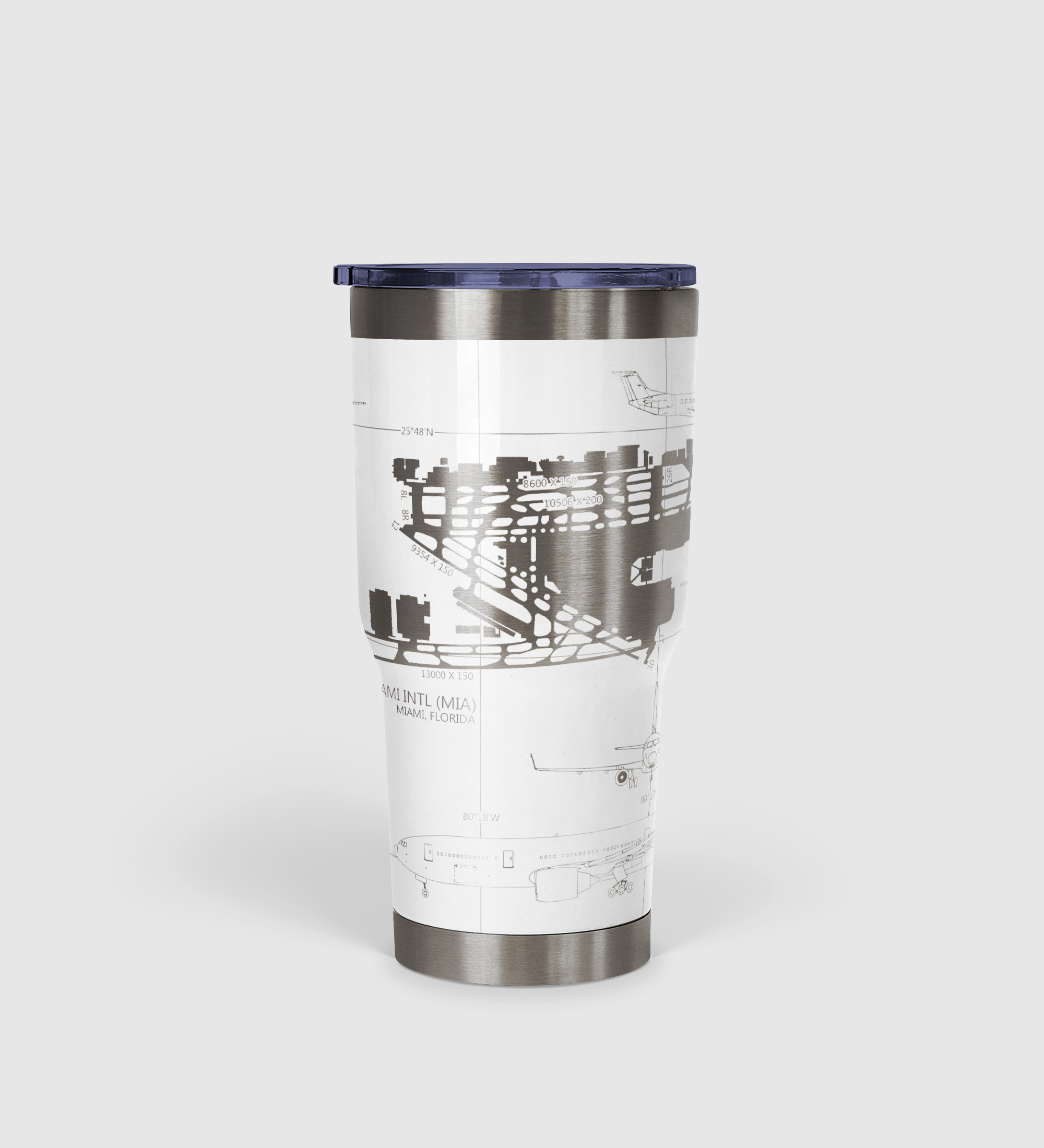 Miami INTL (MIA) Airport Diagram Tumbler 30oz