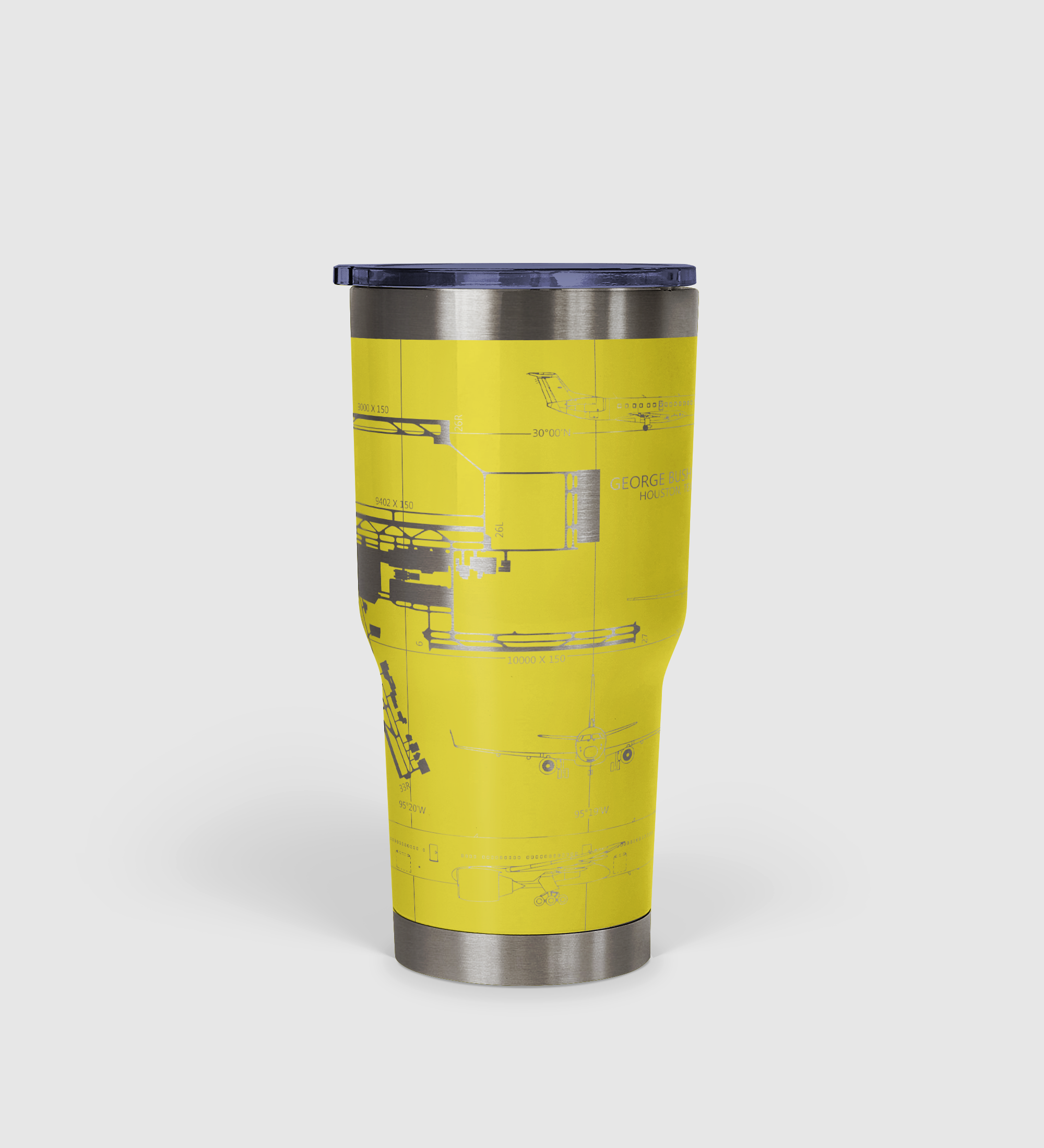 George Bush Intercontinental (IAH) Airport Diagram Tumbler 30oz