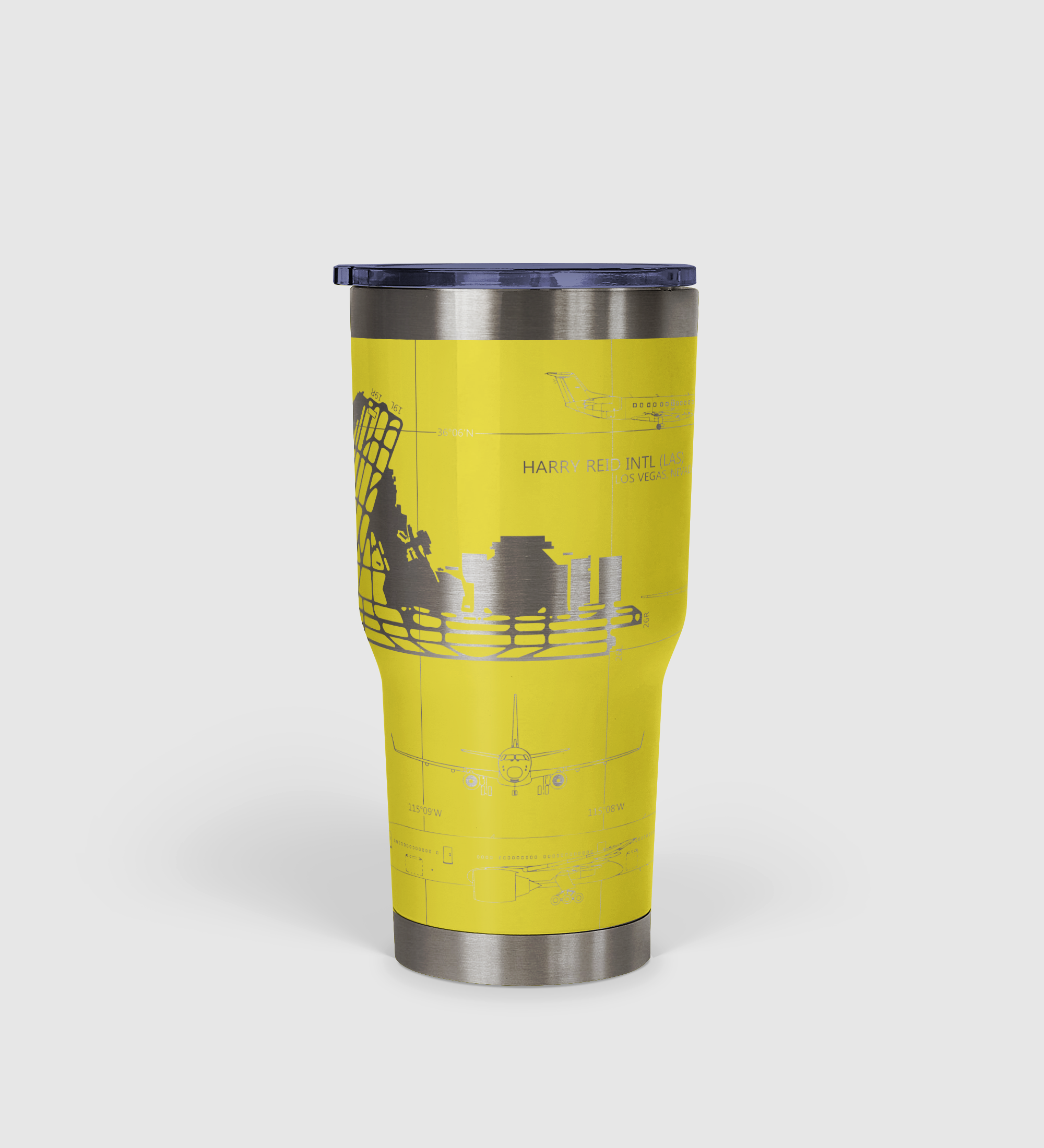 Las Vegas Harry Reid International (LAS) Airport Diagram Tumbler 30oz