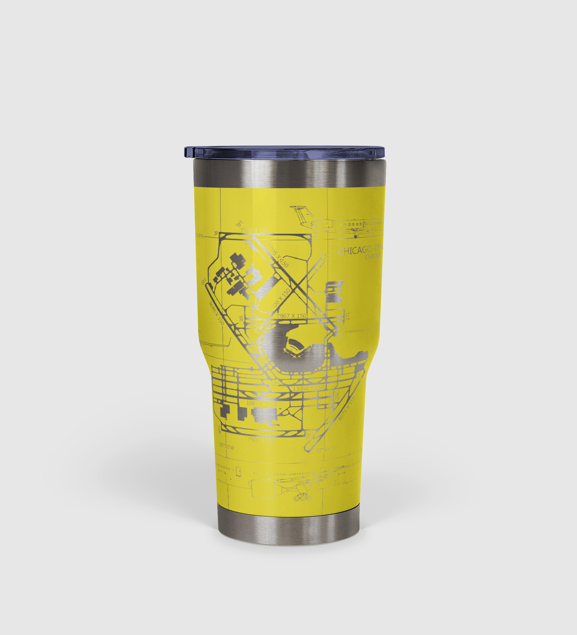 Chicago O'hare (ORD) Airport Diagram Tumbler 30oz