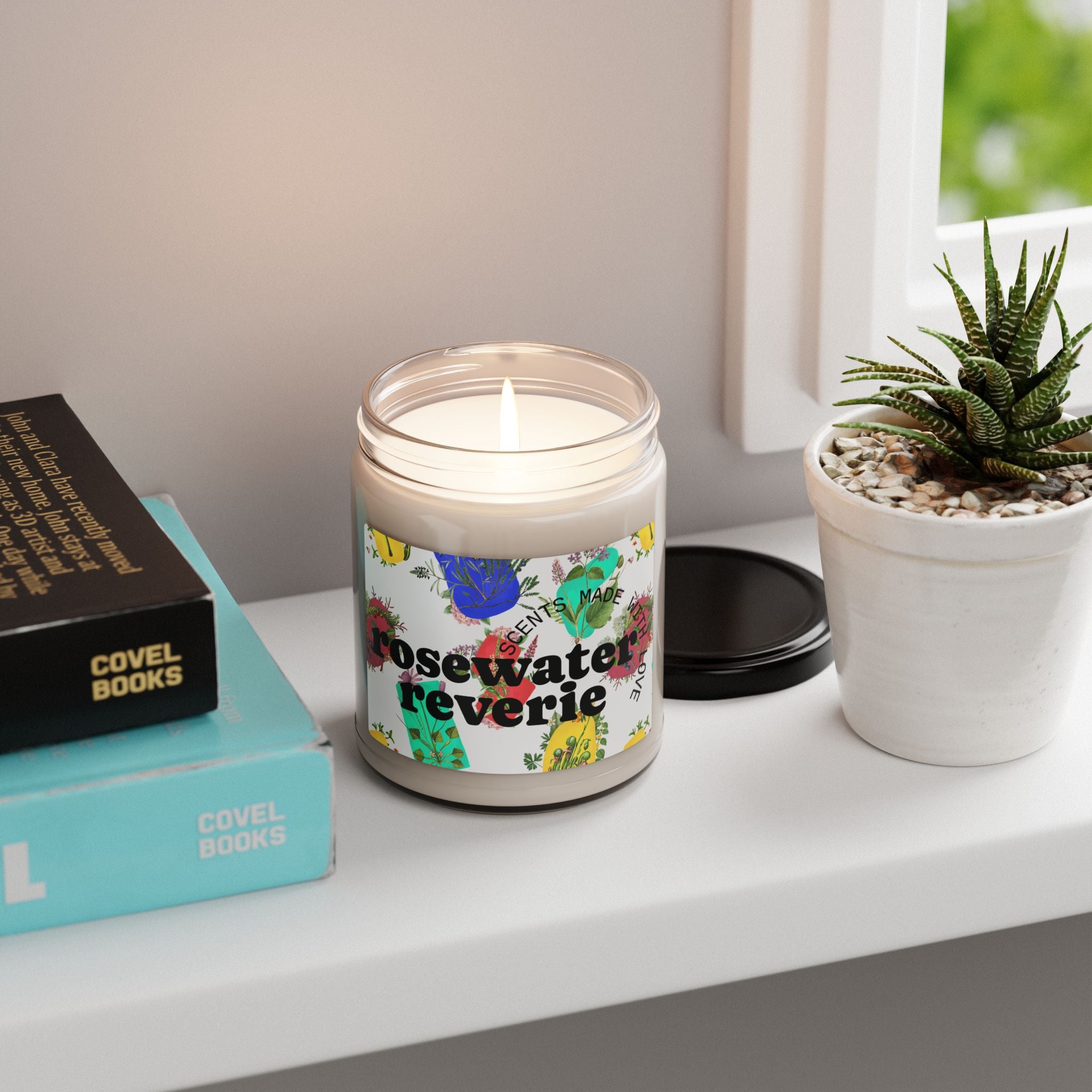 Rosewater Reverie Scented Soy Candle | Relaxing Aromatherapy Gift, Home Decor, Self-Care, Spa Day, Eco-Friendly Candle