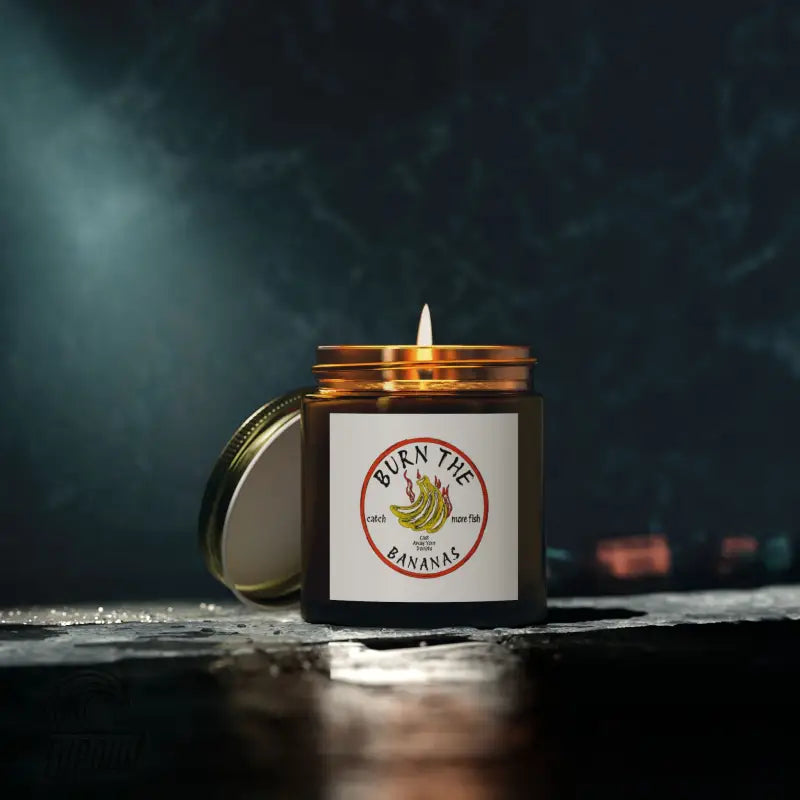 Banana Scented Candle - Burn the Bananas Coconut Apricot Wax (4oz 9oz) - Home Decor