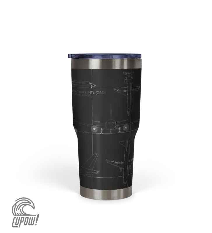 Chicago O'hare (ORD) Airport Diagram Tumbler 30oz