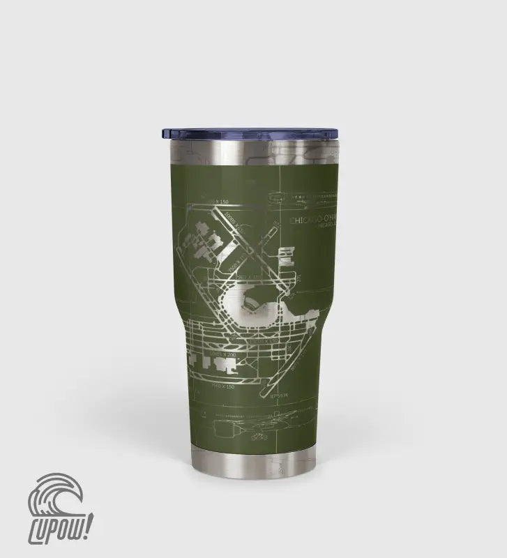 Chicago O'hare (ORD) Airport Diagram Tumbler 30oz