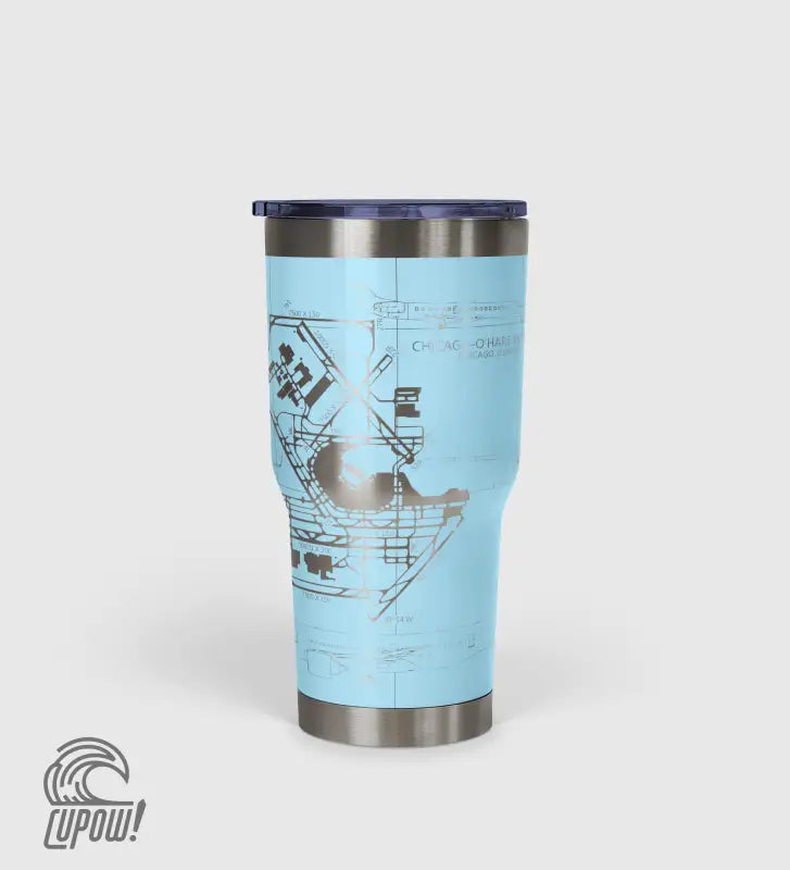 Chicago O'hare (ORD) Airport Diagram Tumbler 30oz