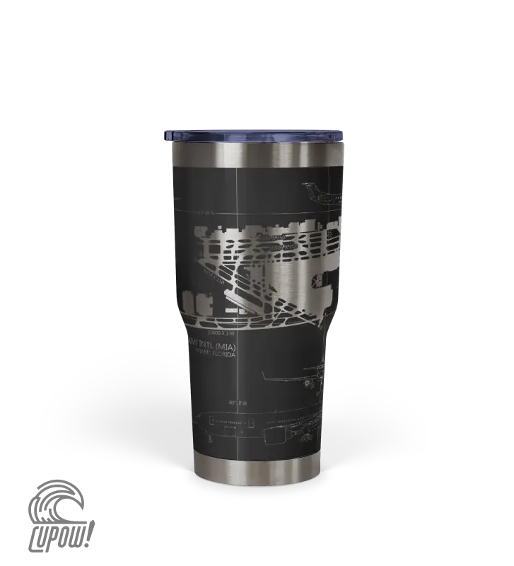 Miami INTL (MIA) Airport Diagram Tumbler 30oz