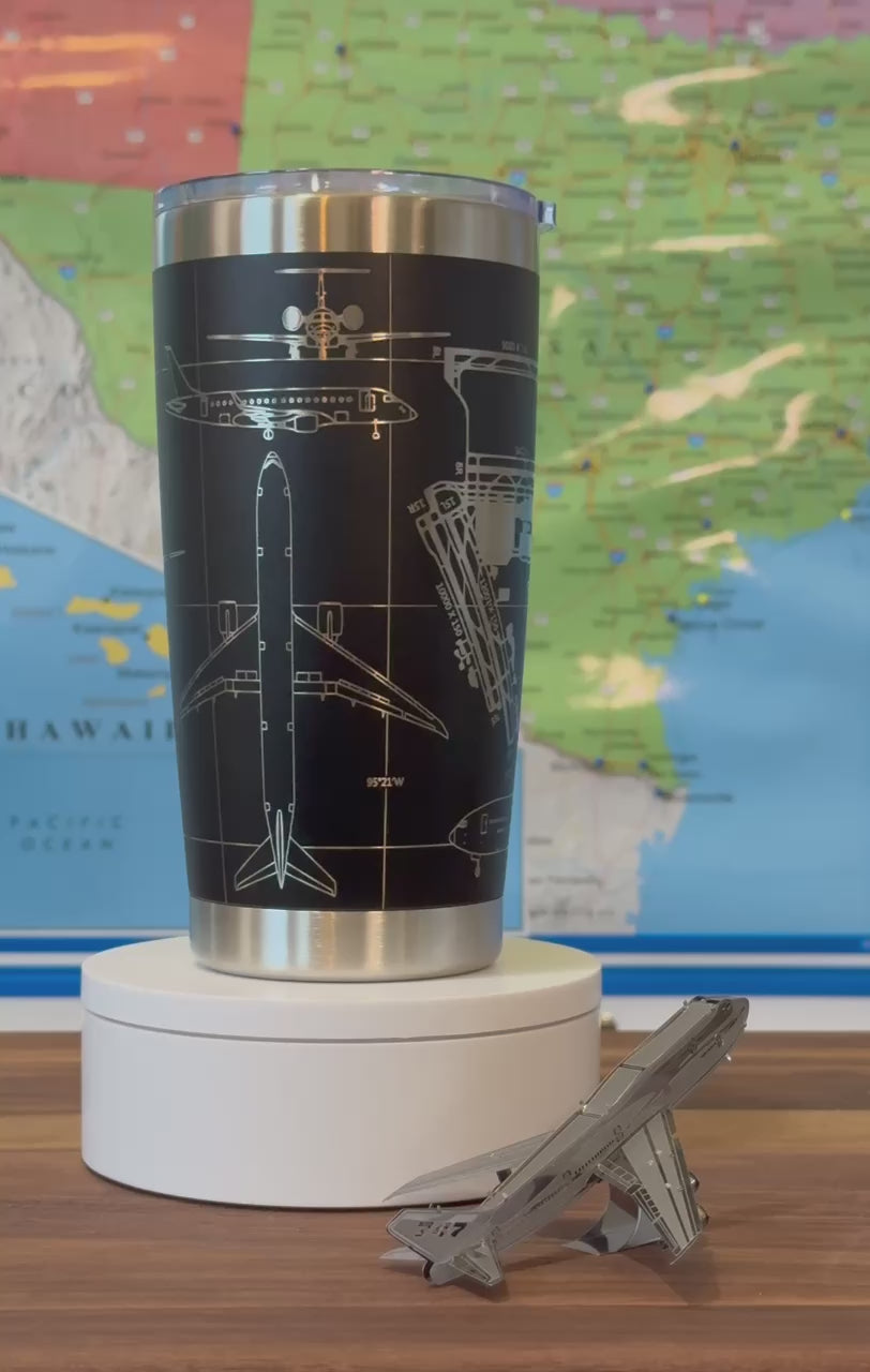 George Bush Intercontinental (IAH) Airport Diagram Tumbler 20oz